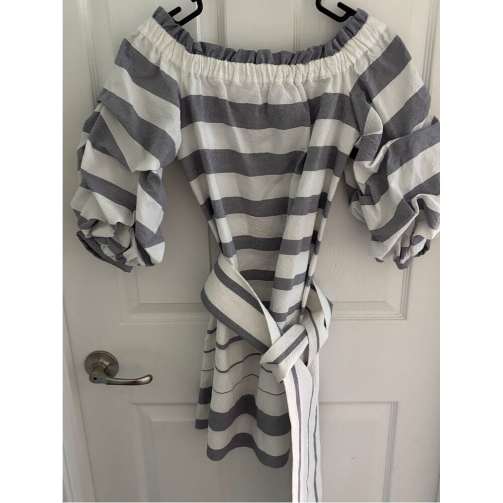 ALEXIS Striped Mini Ruched Dress - Picture 4 of 8